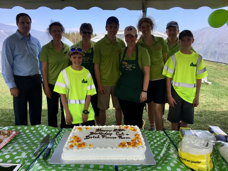 The Flower Farm team with Councillor Scott Anderson